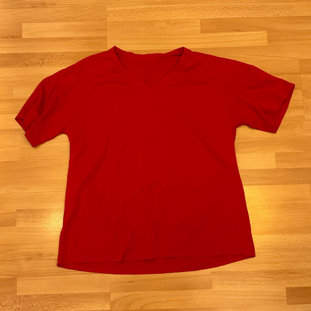 Plain red vneck T-shirt